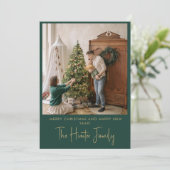 金ゴールドカスタムグリーンのミニマリストArchファミリー写真 シーズンカード (スタンド正面)