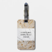 金ゴールドカスタムコウィド白い大理石プリントラゲージタグ ラゲッジタグ (裏面縦)