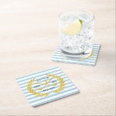 金ゴールドカスタムゴルフクラブサミニマルーマーストライプズ スクエアペーパーコースター (インサイチュ)