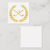 金ゴールドカスタムゴルフクラミニマルブゴルフヘッドカバー ノートカード (正面/裏面)