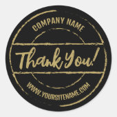 金ゴールドカスタムサンキューバッジ ラウンドシール (正面)