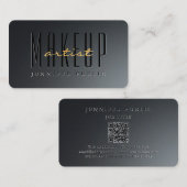 金ゴールドカスタムスクリプトメイクアップアーティスト 名刺 (正面/裏面)