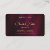 金ゴールドカスタムスクリプト名文字ラウンドコーナーラグジュアリー 名刺 (裏面)