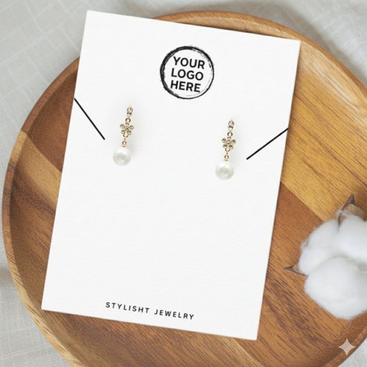 金ゴールドカスタムスタッドイヤリングロゴカードデザイン コーリングカード