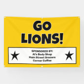 金ゴールドカスタムスポーツチームバナー 横断幕 (横)