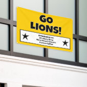 金ゴールドカスタムスポーツチームバナー 横断幕 (ビルの外側)