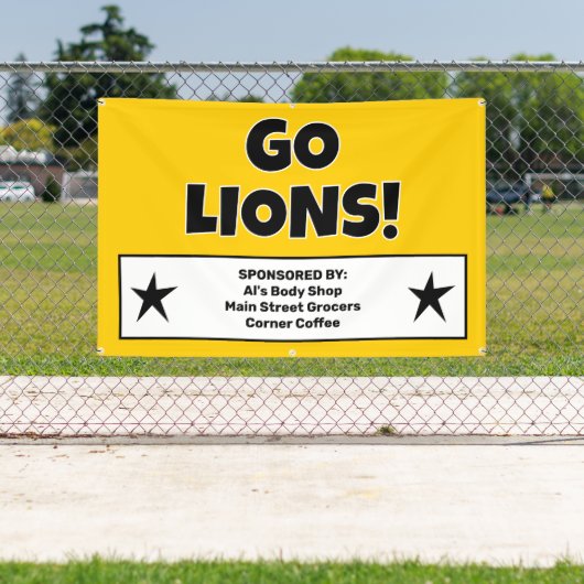 金ゴールドカスタムスポーツチームバナー 横断幕 (インサイチュ)