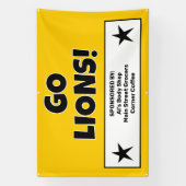 金ゴールドカスタムスポーツチームバナー 横断幕 (縦)