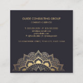 金ゴールドカスタムダーク海軍ブループロフェッショナル スクエア名刺 (裏面)