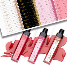 金ゴールドカスタムドリップラベル付きグリッターリップクリーム