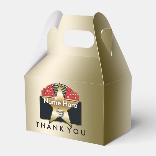 金ゴールドカスタムハリウッド誕生日パーティーお願いボックス フェイバーボックス (正面サイド)