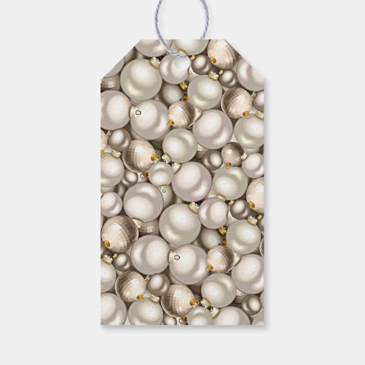 金ゴールドカスタムバウブルオーナメントパターン ギフトタグ (裏面)