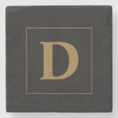 金ゴールドカスタムファミリーイニシャル付き ストーンコースター (正面)