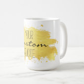 金ゴールドカスタムフォイル引用文マグカップ。 コーヒーマグカップ (正面右)