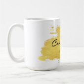 金ゴールドカスタムフォイル引用文マグカップ。 コーヒーマグカップ (左)