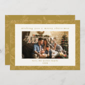 金ゴールドカスタムフォトクリスマスホリデーカード シーズンカード (正面/裏面)