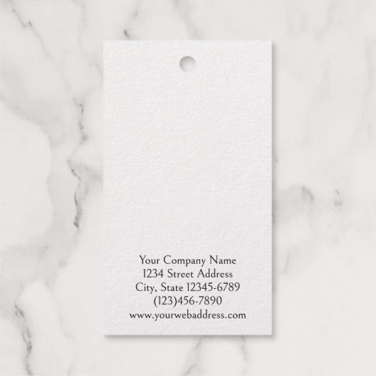 金ゴールドカスタムフローラスプレーイヤリングディスプレイカード ギフトタグ (裏面)