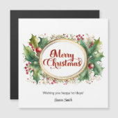 金ゴールドカスタムフローラフレームでのMerry Christmasスクリプト (正面/裏面)