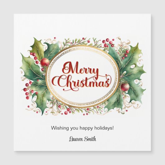 金ゴールドカスタムフローラフレームでのMerry Christmasスクリプト (正面)