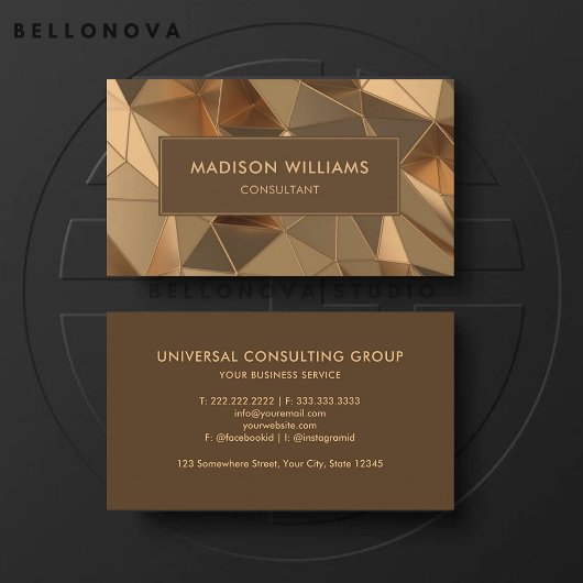 金ゴールドカスタムブラウンダイヤモンドプロフェッショナル 名刺