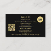 金ゴールドカスタムブラック写真メンズファッション小売業 名刺 (裏面)