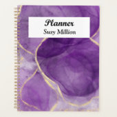 金ゴールドカスタムプランナー付き紫アルコールインクアート プランナー手帳 (正面)