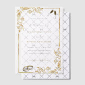 金ゴールドカスタムベリウム結婚式招待状テンプレート ベラム紙招待状 (オフセット (招待状))