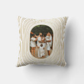 金ゴールドカスタムホワイト写真家族クリスマス クッション (裏面)