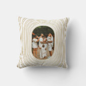 金ゴールドカスタムホワイト写真家族クリスマス クッション (正面)