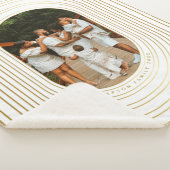 金ゴールドカスタムホワイト写真家族クリスマス シェルパブランケット (3/4)