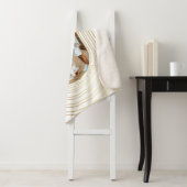 金ゴールドカスタムホワイト写真家族クリスマス シェルパブランケット (インサイチュ)