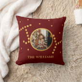 金ゴールドカスタムマルーン赤クリスマスホリデー クッション (ブランケット)