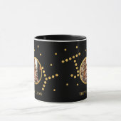 金ゴールドカスタムマルーン黒クリスマスホリデー マグカップ (中央)