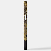 金ゴールドカスタムマンダラアートパターンオンピンクパープル iPhoneケース (右側面)