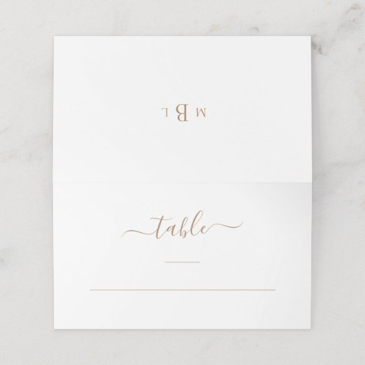 金ゴールドカスタムモノグラムエレガントウェディング座席表 プレイスカード (外部開封)