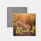 金ゴールドカスタムラブオーバーレイ付き写真 マグネット (正面/裏面)