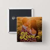 金ゴールドカスタムラブオーバーレイ付き写真 缶バッジ (正面&裏面)