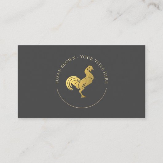 金ゴールドカスタムルースターロゴ名刺 名刺 (正面)