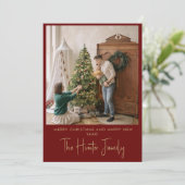 金ゴールドカスタムレッドとミニマリストArchファミリー写真 シーズンカード (スタンド正面)