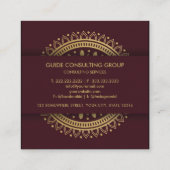 金ゴールドカスタムレッドマルーンパープルプロフェッショナル スクエア名刺 (裏面)