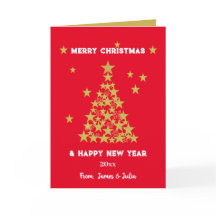 金ゴールドカスタムレッド&グリッタースターズクリスマス