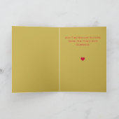 金ゴールドカスタムレッド&グリッタースターズクリスマス カード (内部)