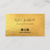 金ゴールドカスタムロイヤリティカード 名刺 (裏面)