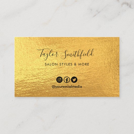 金ゴールドカスタムロイヤリティカード 名刺 (裏面)