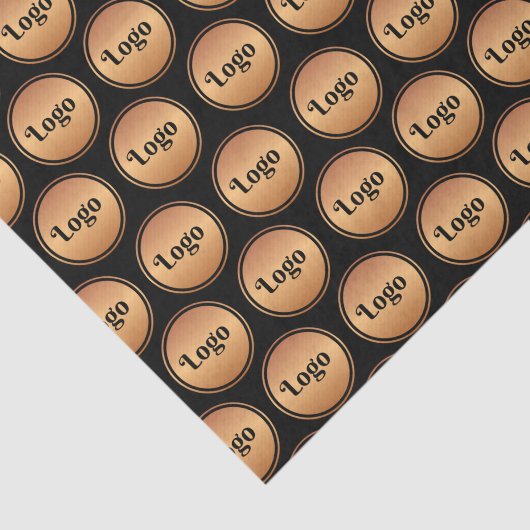 金ゴールドカスタムロゴの黒い背景の追加 薄葉紙 (詳細)