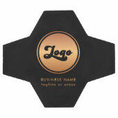 金ゴールドカスタムロゴ会社ブランドブラック サッカーボール (フラット)