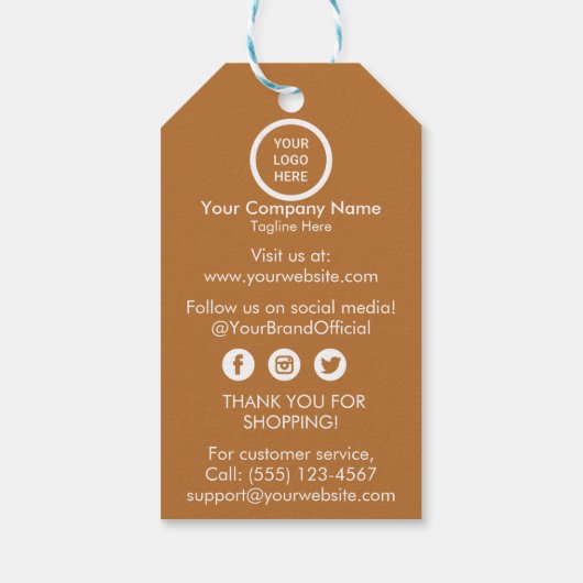 金ゴールドカスタムロゴ小規模企業の割引価格ラベル ギフトタグ (裏面)