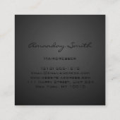 金ゴールドカスタムロゴ美容師プロフェッショナル スクエア名刺 (裏面)