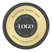 金ゴールドカスタムロゴ&文字会社ビジネスブランド アイスホッケーパック (正面)