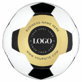 金ゴールドカスタムロゴ&文字会社ビジネスブランド サッカーボール (正面)